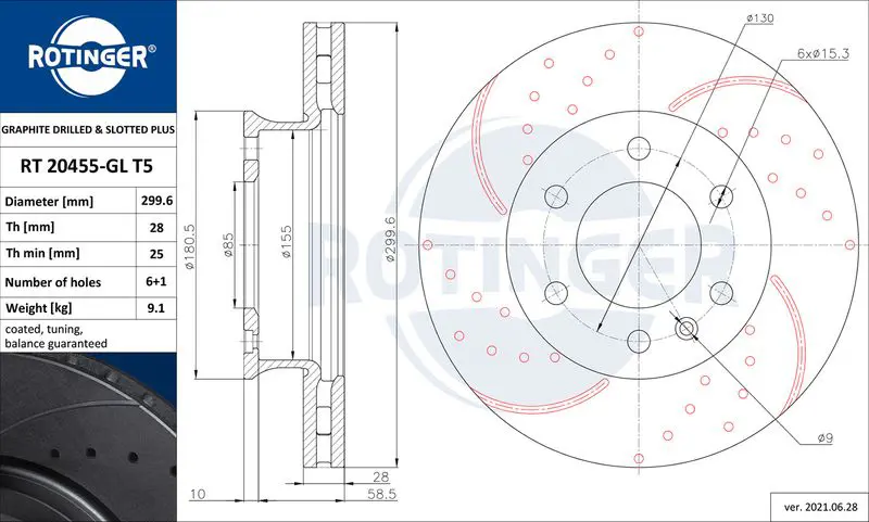 ROTINGER RT20455GLT5 Тормозной диск