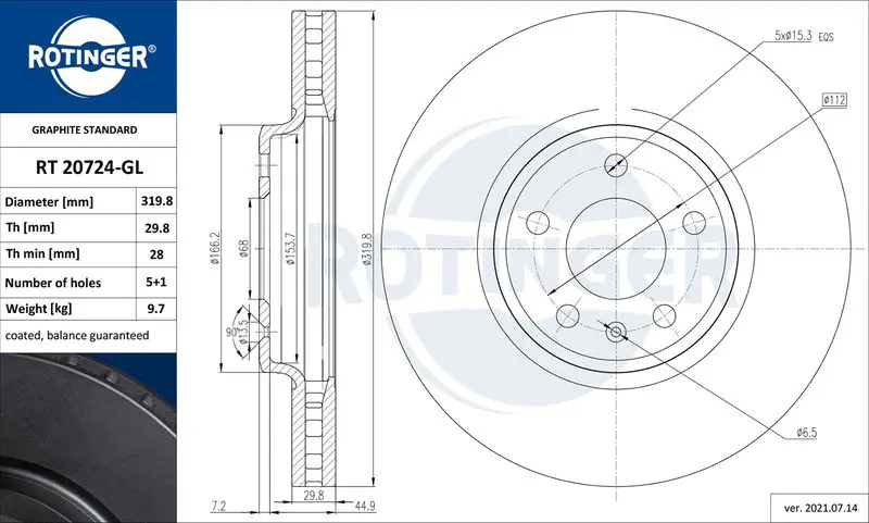 ROTINGER RT20724GL Тормозной диск