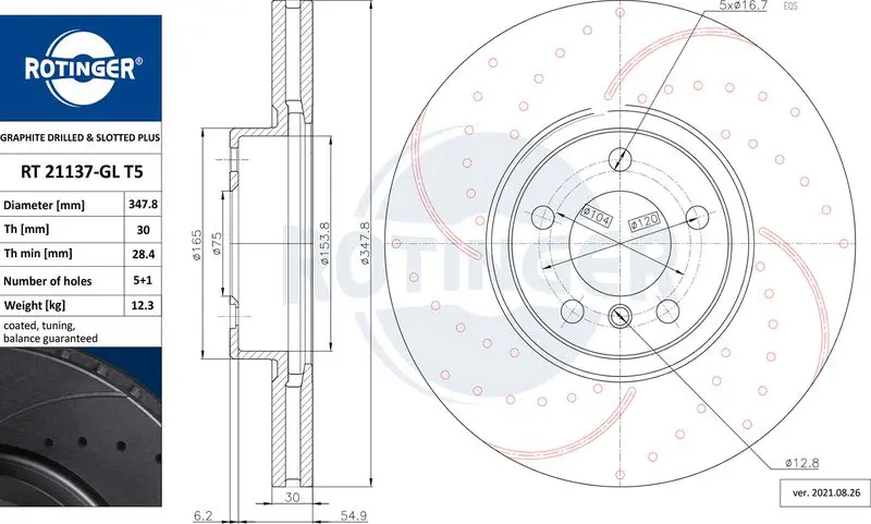 ROTINGER RT21137GLT5 Тормозной диск
