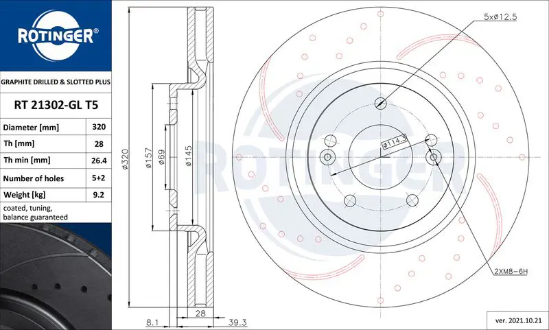 ROTINGER RT21302GLT5 Тормозной диск