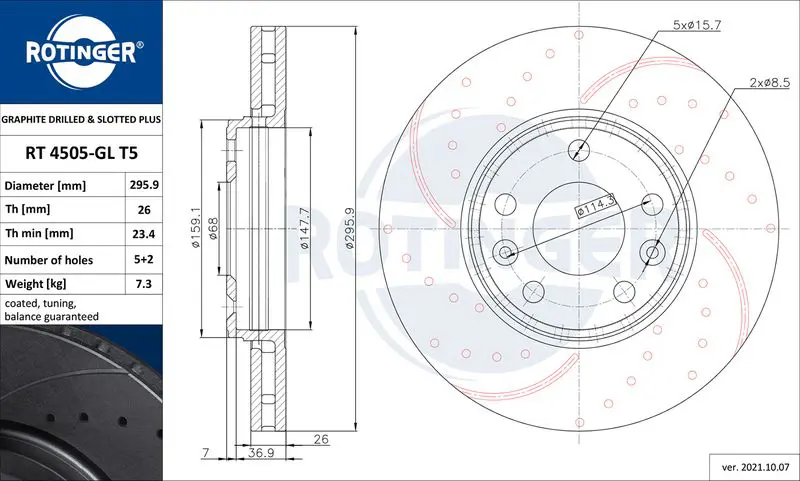 ROTINGER RT4505GLT5 Тормозной диск