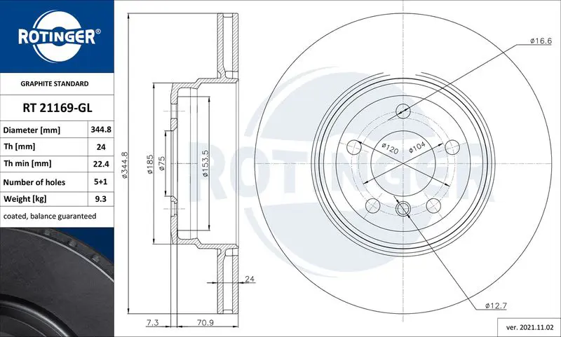 RT 21169-GL Brake disc