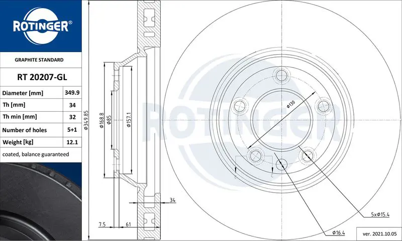 ROTINGER RT20207GL Тормозной диск