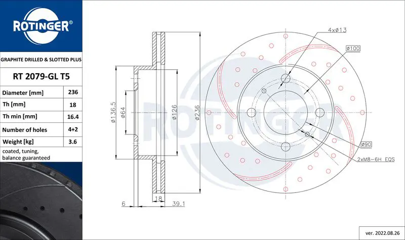 ROTINGER RT2079GLT5 Тормозной диск