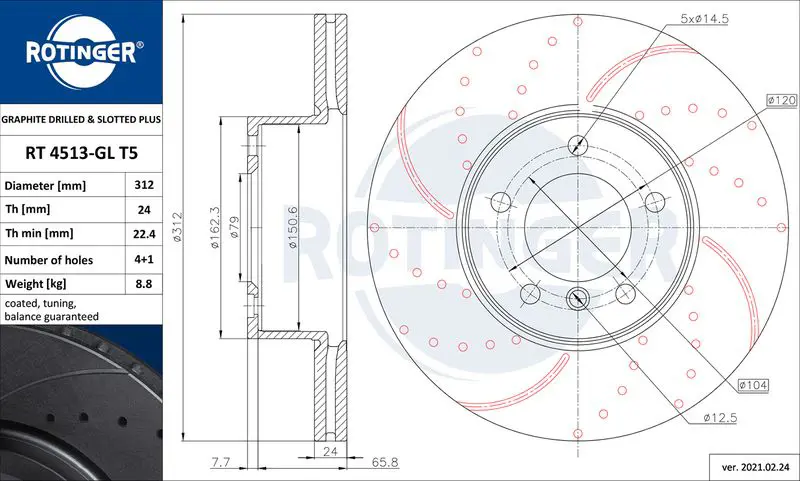 ROTINGER RT4513GLT5 Тормозной диск