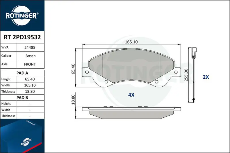 RT2PD19532 Комплект дисковых тормозных