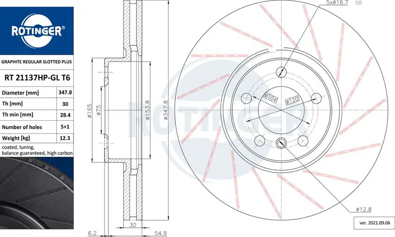 ROTINGER RT21137HPGLT6 Тормозной диск