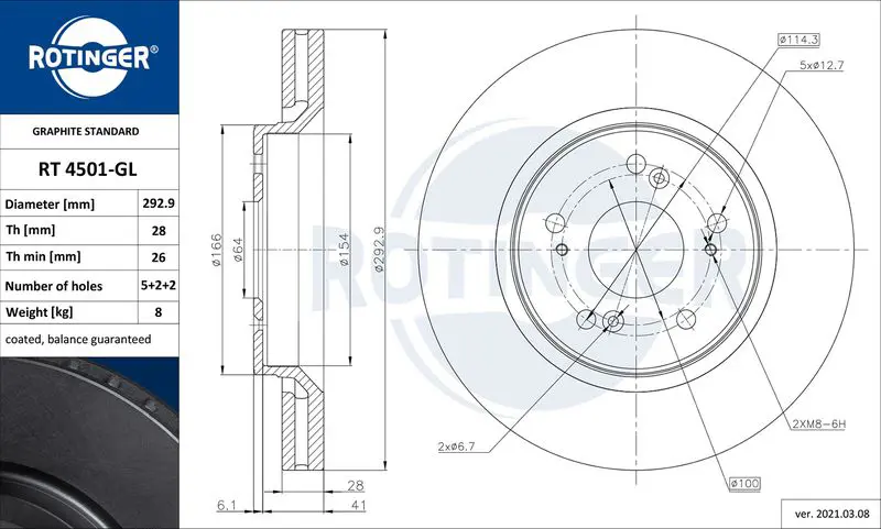 RT 4501-GL Brake disc