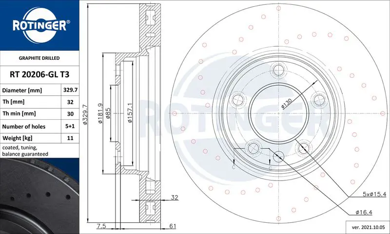 RT20206GLT3 Диск тормозной графитовый с