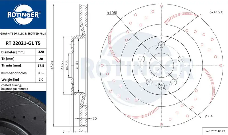 RT 22021-GL T5 Brake Disc