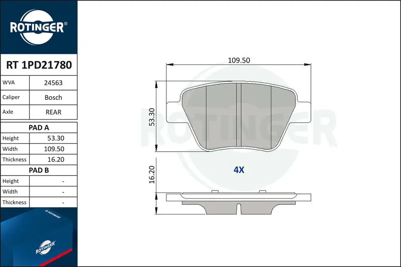 RT1PD21780 Колодки тормозные дисковые без