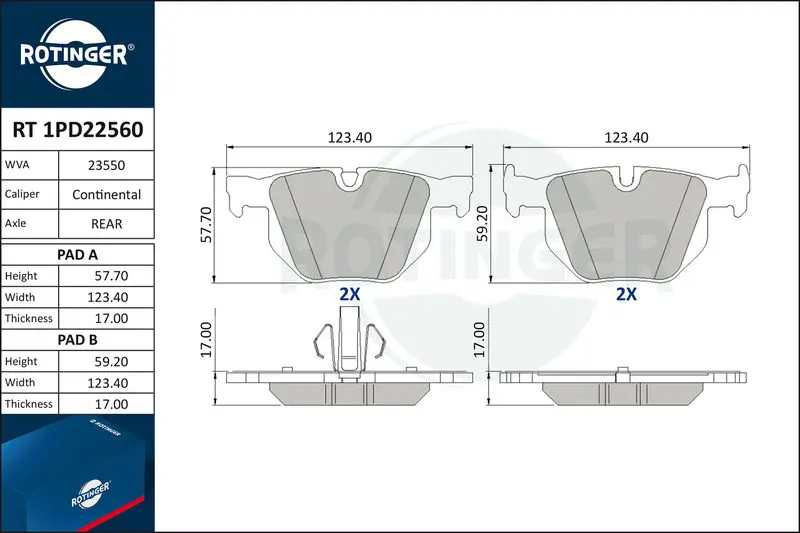 RT1PD22560 Колодки тормозные дисковые без