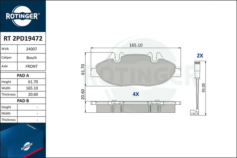 RT2PD19472 Колодки тормозные дисковые с