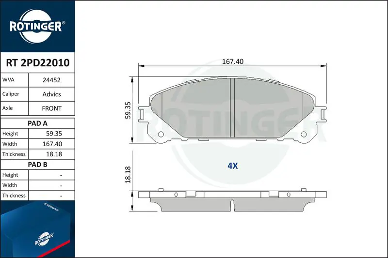 RT2PD22010 Колодки тормозные дисковые без