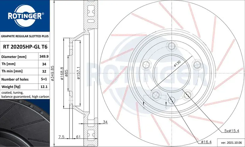 ROTINGER RT20205HPGLT6 Тормозной диск