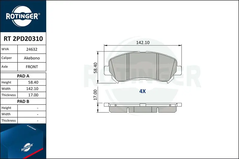 RT2PD20310 Колодки тормозные дисковые без