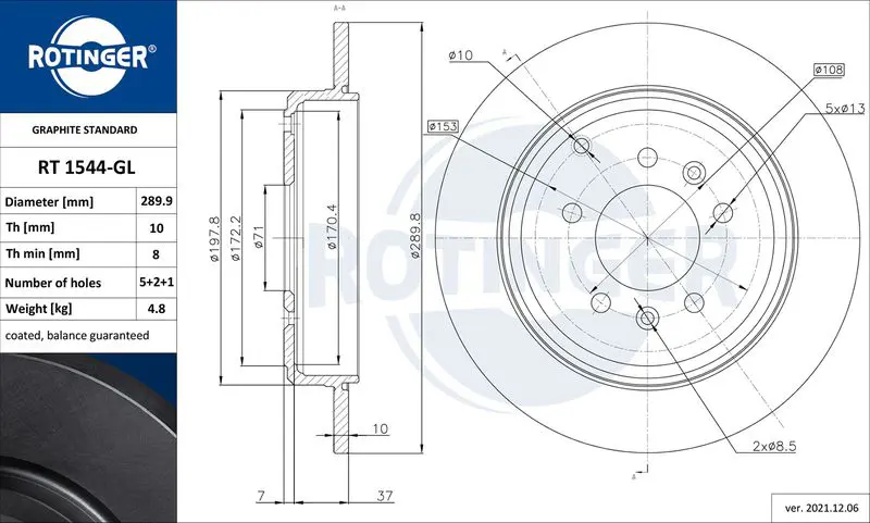 ROTINGER RT1544GL Тормозной диск