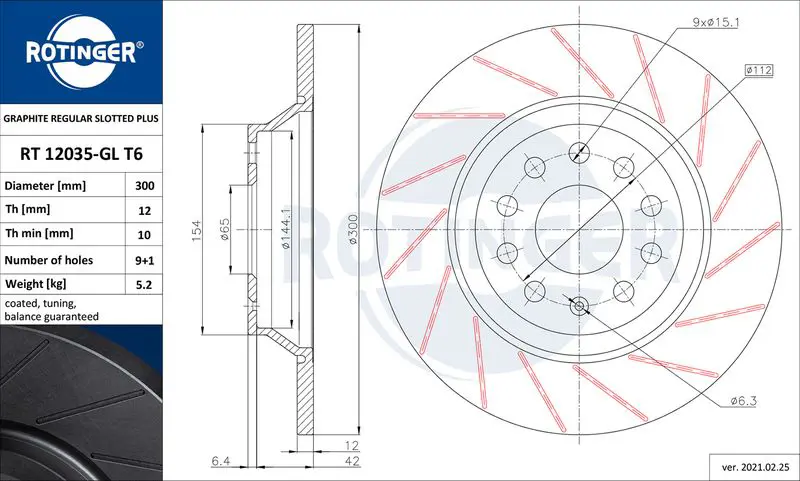 RT 12035-GL T6 Brake Disc