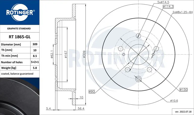 RT 1907-GL Brake Disc