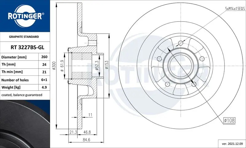 ROTINGER RT3227BSGL Тормозной диск