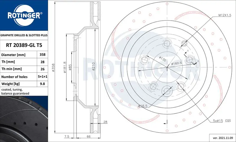 ROTINGER RT20389GLT5 Тормозной диск