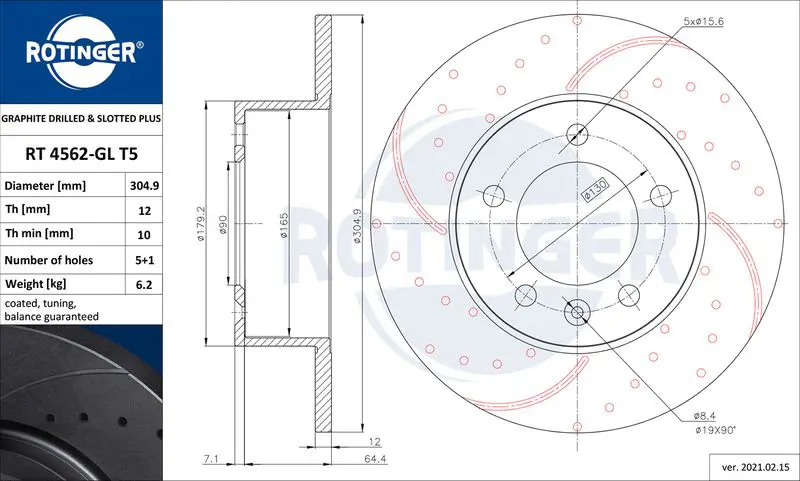 ROTINGER RT4562GLT5 Тормозной диск