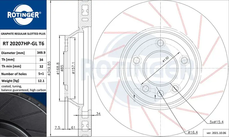 ROTINGER RT20207HPGLT6 Тормозной диск