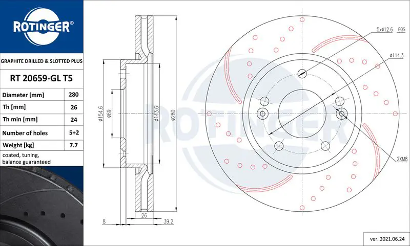 ROTINGER RT20659GLT5 Тормозной диск