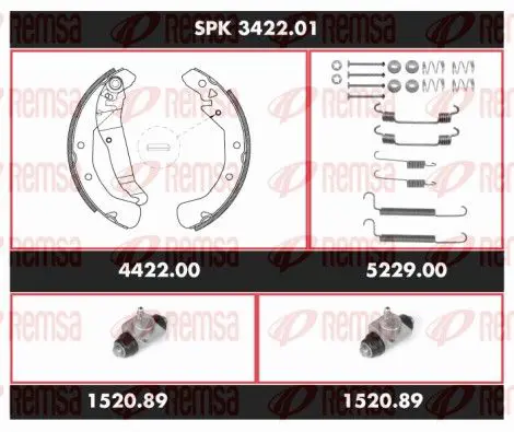 REMSA SPK342201 Комплект тормозов, барабанный