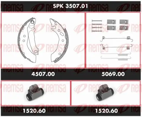 REMSA SPK350701 Комплект тормозов, барабанный