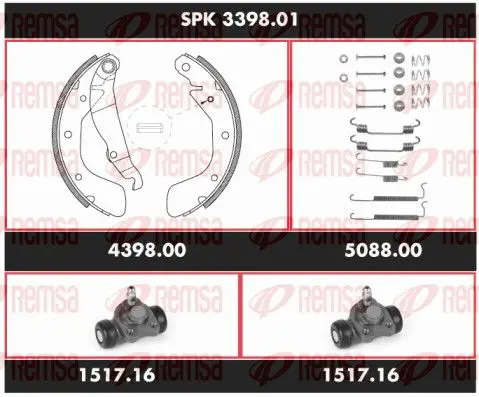 REMSA SPK339801 Комплект тормозов, барабанный