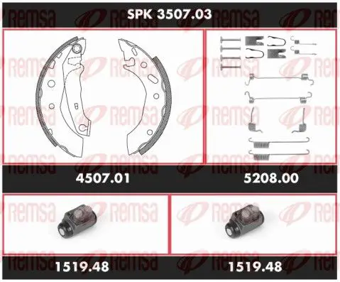 SPK 3507.03 Комплект тормозов, барабанный