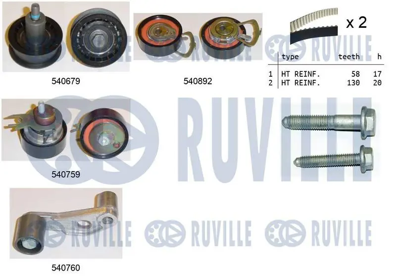 550136 Ruville Комплект ГРМ VW: CADDY III