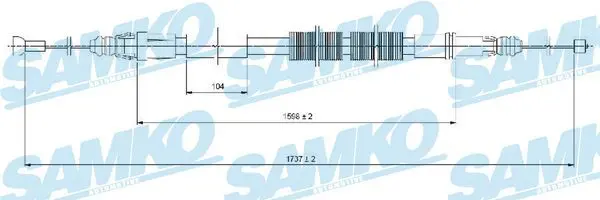  SAMKO Cable Pull, parking brake