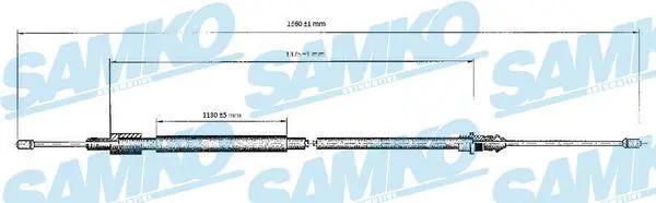 SAMKO C0120B Тросик, cтояночный тормоз