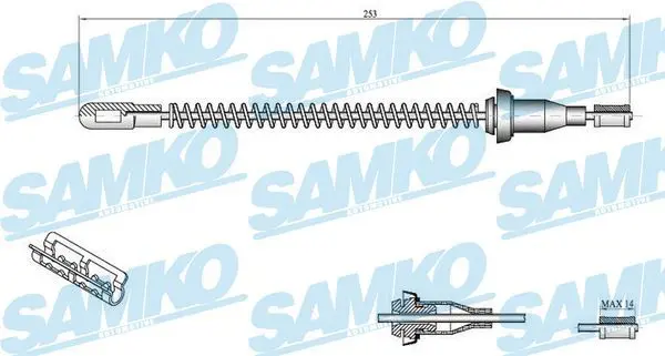 SAMKO C0556B Тросик, cтояночный тормоз