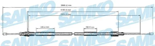 SAMKO C0620B Тросик, cтояночный тормоз