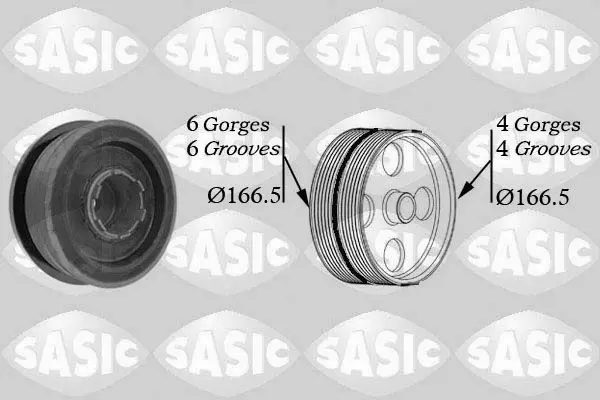 Sasic 9001808 Ременный шкив, коленчатый вал