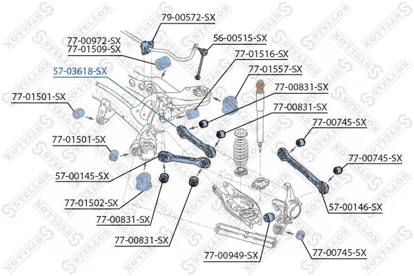 57-03618-SX Рычаг зад.BMW E87 ALL 04>/E90