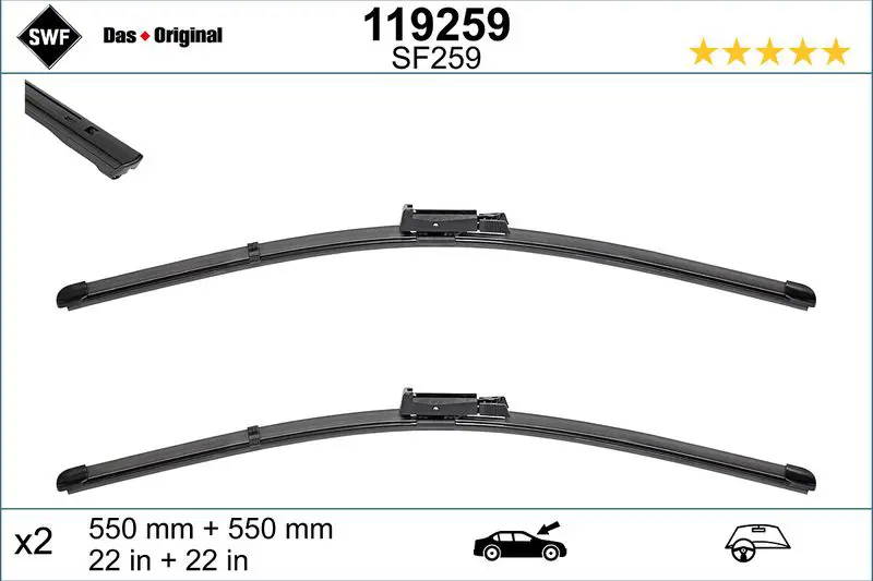 Swf 119259 Щётки с/о 550/550мм VISIOFLEX