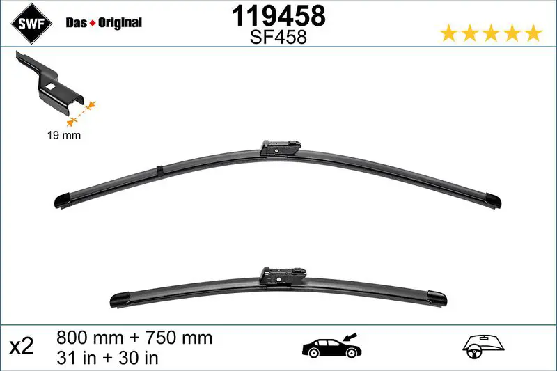 Swf 119458 Щетка стеклоочистителя 800/750