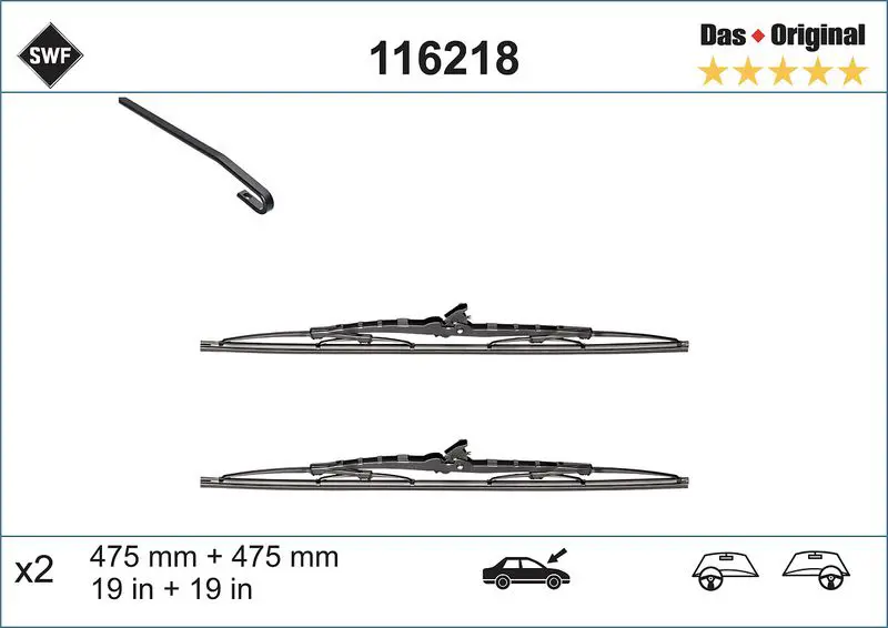 116218 Щетка стеклоочистителя летняя