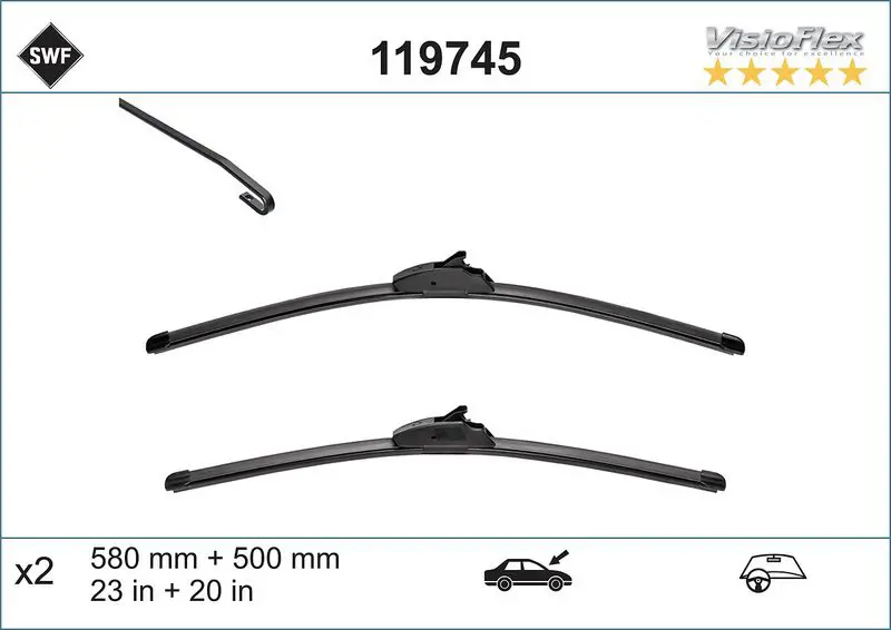 Swf 119745 щетки плоские к-т\ 580mm+500mm