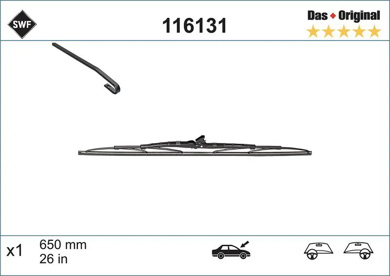 116131 Swf Щетка стеклоочистителя 650 mm