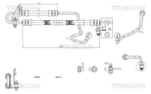 TRISCAN 851611013 Hydraulic Hose, steering