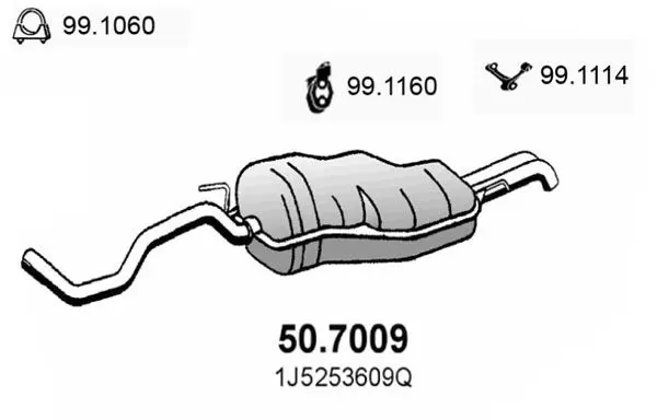 507009 Глушитель vw golf 4 variant