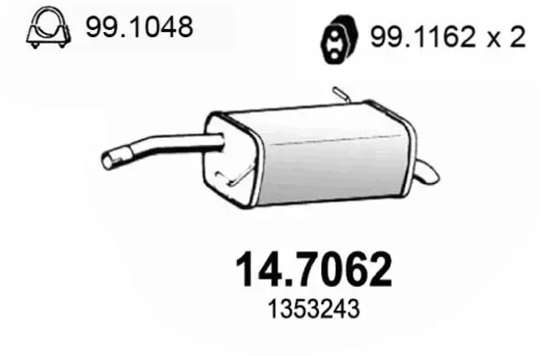 147062 Глушитель ford fiesta 1.6, 1.4