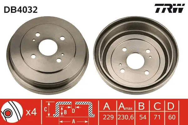 TRW DB4032 Тормозный барабан