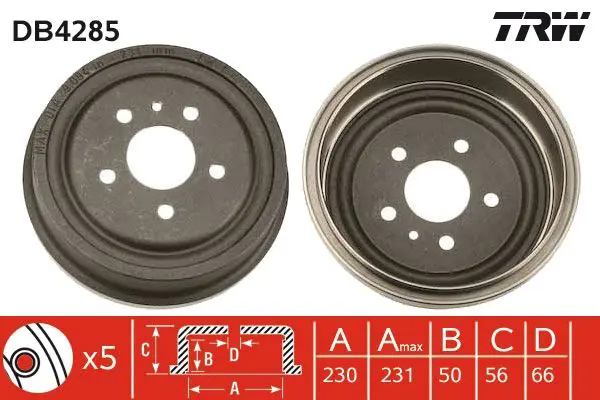 TRW DB4285 Барабан тормозной