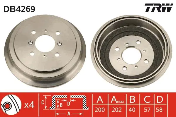 TRW DB4269 Тормозный барабан